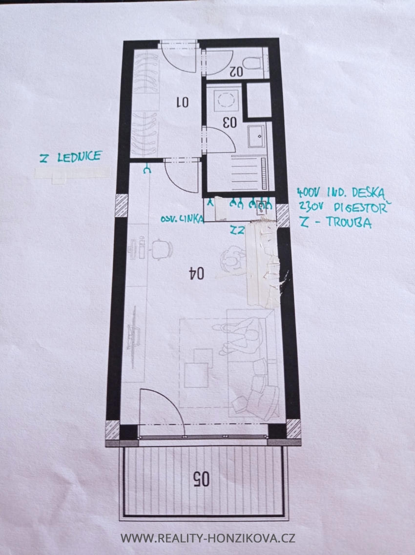 Pronájem, byt 1+kk+B, 33,9m2, ul. Bolevecká, Plzeň - město